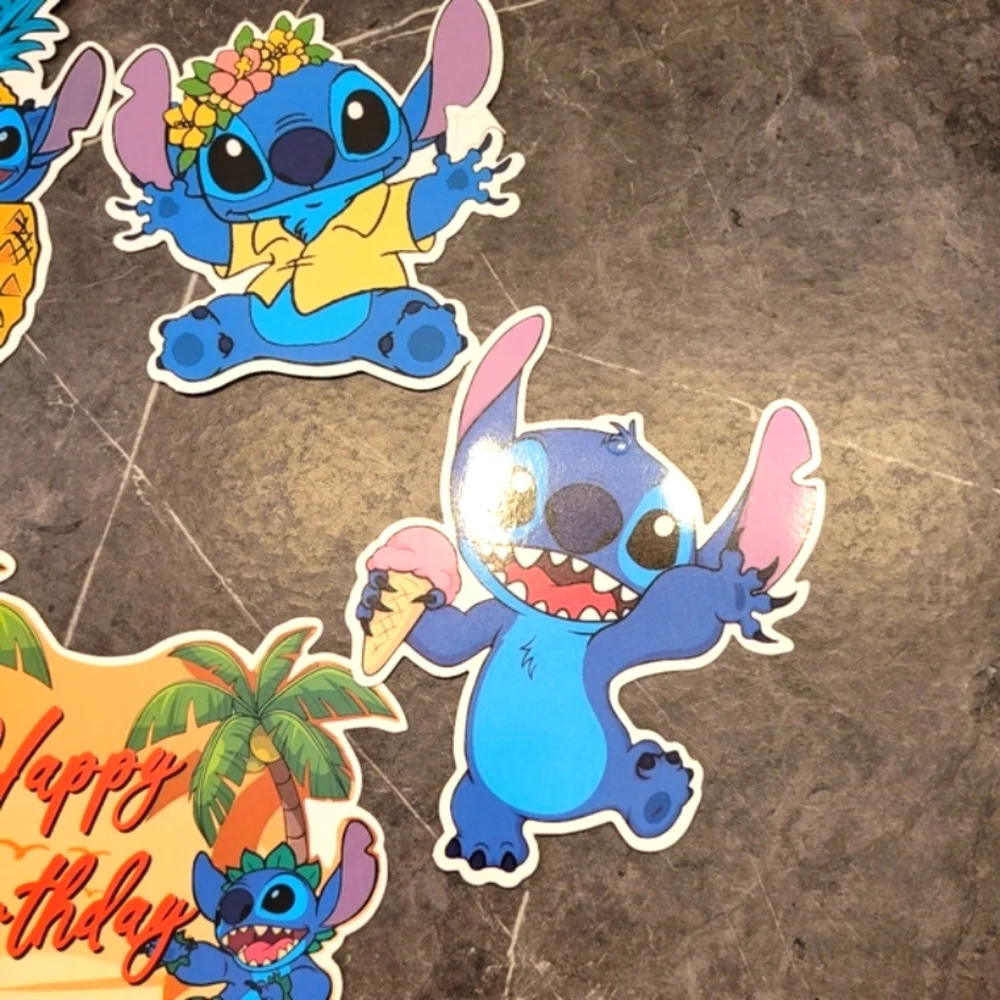 Colorful Stitch Cake And Cupcakes Toppers